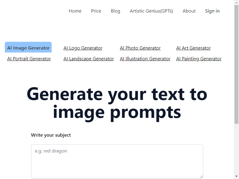 нейросеть AI Prompt Generator