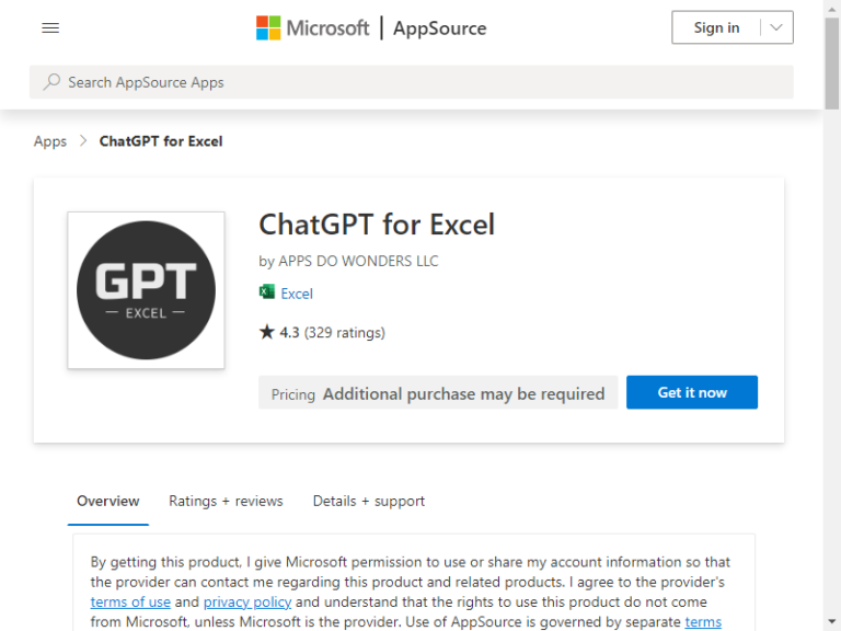 ChatGPT for Excel