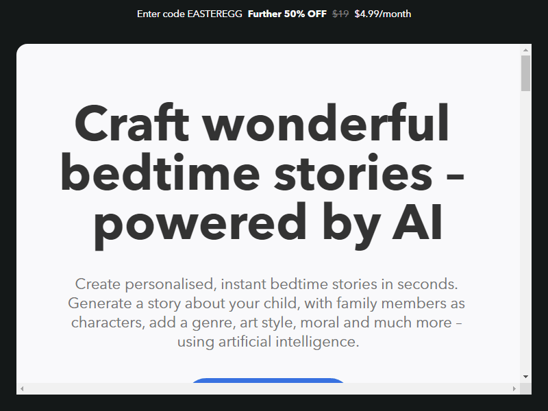 нейросеть Bedtimestory AI