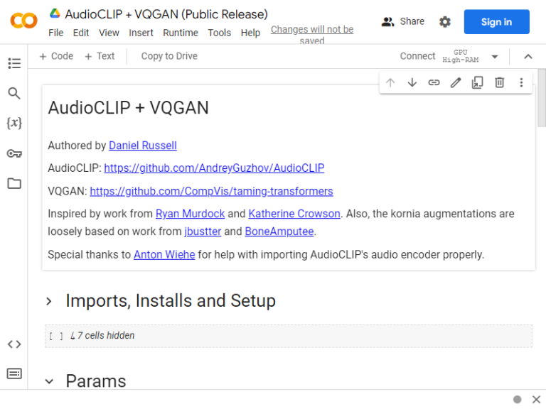 AudioCLIP + VQGAN