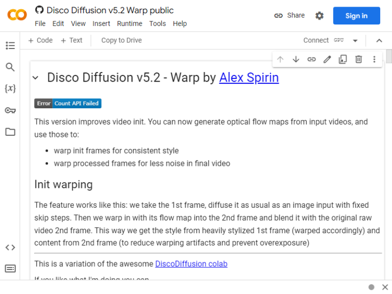 Disco Diffusion Warp