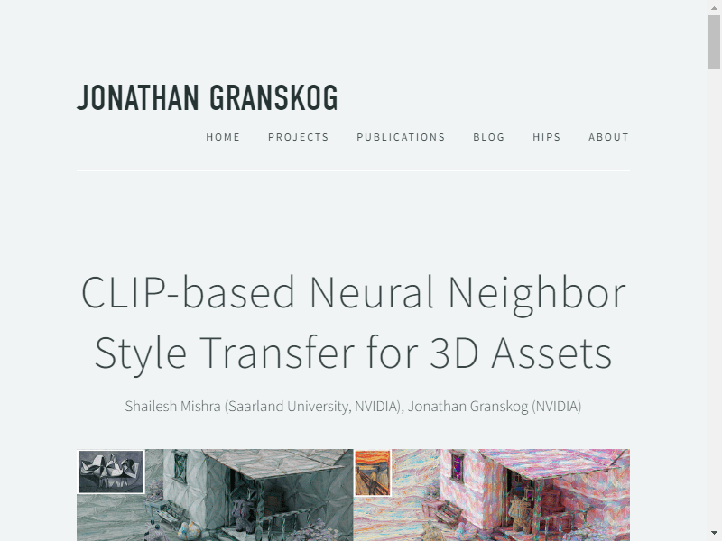 нейросеть CLIP-based Neural Neighbor Style Transfer for 3D Assets