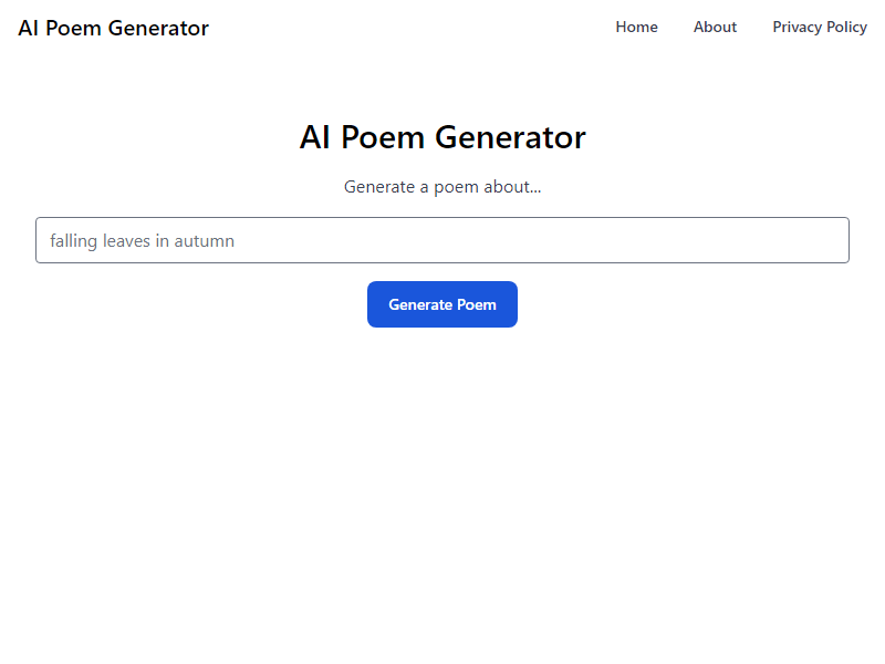 нейросеть AI Poem Generator