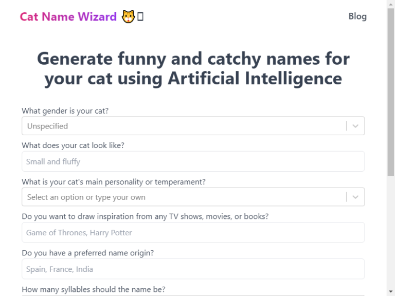 Cat Name Wizard